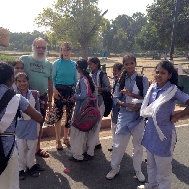 school children want photo with us