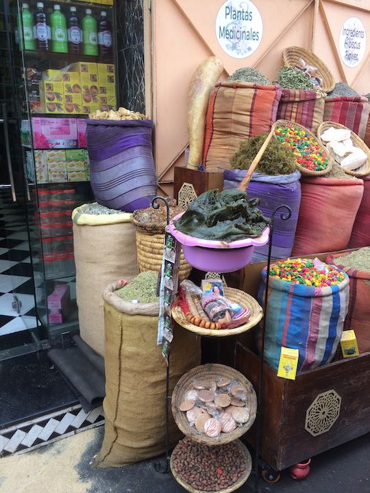 Store in a souk - black soap in the center